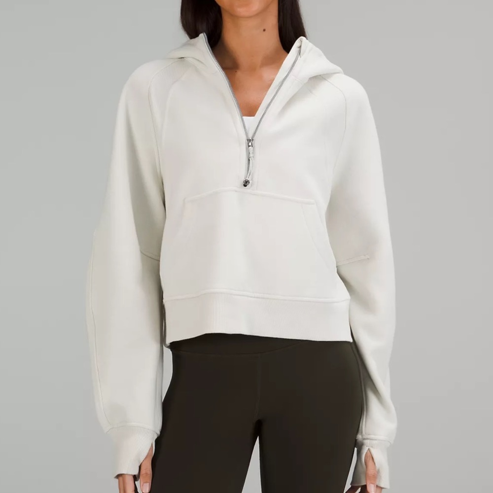 lululemon oversized scuba half-zip hoodie bone